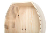 Solid pine coffin close-up