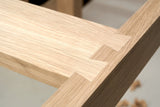 Dovetail detail on large oak table