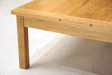 Solid oak coffee table, end detail